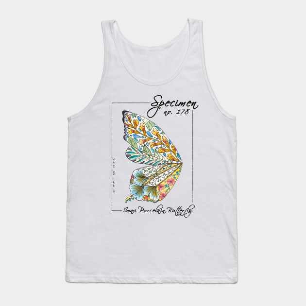 Imari Porcelain Butterfly | Vintage Modern Zoological Print Tank Top by aRtVerse